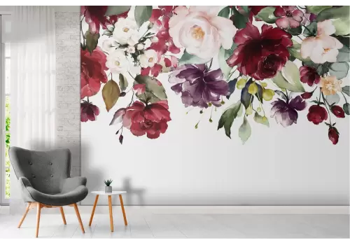 Carta da Parati decorazione vintage fiori 2