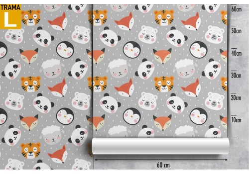 Stylized animal wallpaper for children. 2