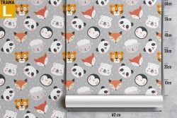 Carta da Parati animali stilizzati per bambini.