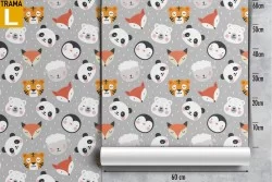 Carta da Parati animali stilizzati per bambini.