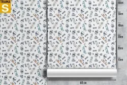 Children's Wallpaper Design and Styles Writings Decorations and Industrial Urban Patterns