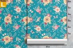 Carta da Parati fiori gialli natura pattern '60.