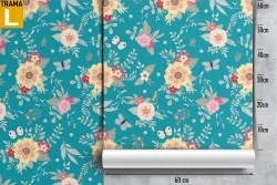 Yellow flowers nature pattern '60 wallpaper.