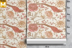 Carta da Parati animali Fiori Natura Vintage