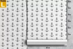 Wallpaper decoration anchors and skulls.