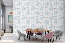 Wallpaper decoration stylized circles geometries.
