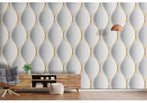 Wallpaper with stylized stripe decoration 3D effect.