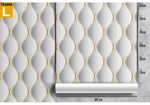 Wallpaper with stylized stripe decoration 3D effect. 2