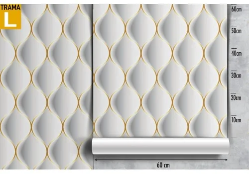 Wallpaper with stylized stripe decoration 3D effect. 2