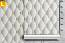 Wallpaper with stylized stripe decoration 3D effect.
