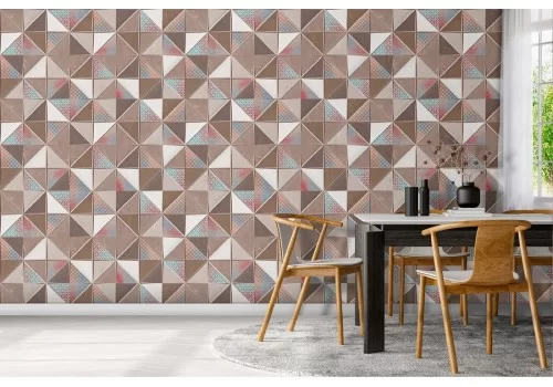 Carta da Parati geometrie vintage anni '70 pattern.