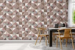 Vintage 70's geometric pattern wallpaper.