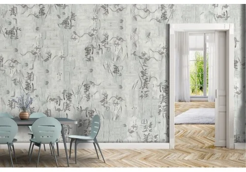 Oriental writings wallpaper illustration 2