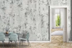 Oriental writings wallpaper illustration
