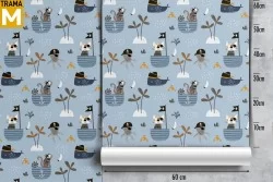 Carta da Parati Animali uccelli Decorazioni e Pattern Pirati