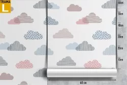 Polka dot cloud wallpaper children's pattern.