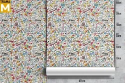 Carta da Parati Decorazioni e Pattern Scritte