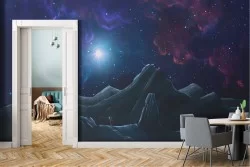 Wallpaper landscape space from alien planet