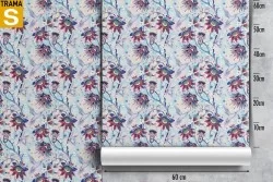 Carta da Parati Design e Stili Flora e Fauna Foglie Natura Vintage