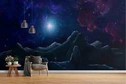 Wallpaper landscape space from alien planet