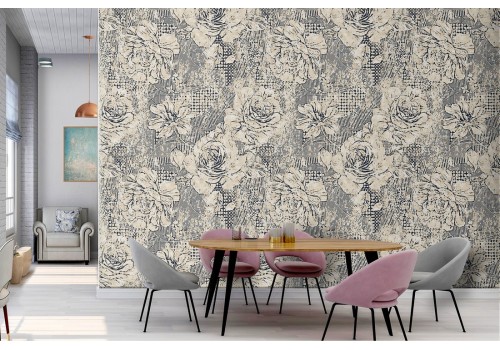 Wallpaper refined flowers 50s nature.