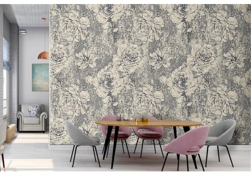 Wallpaper refined flowers 50s nature.