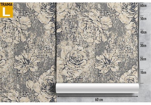 Carta da Parati fiori raffinati anni '50 natura. 2