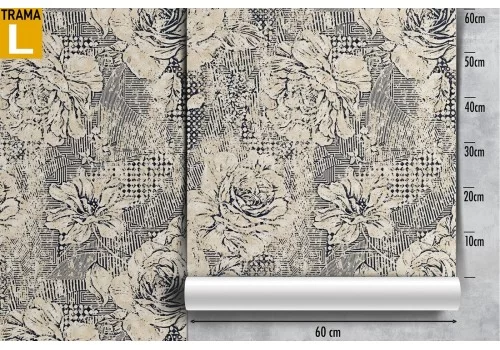 Carta da Parati fiori raffinati anni '50 natura. 2