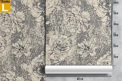 Carta da Parati fiori raffinati anni '50 natura.