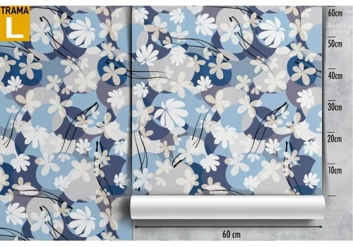 Carta da Parati fiori bianchi astratti pattern natura. 2