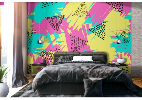 Abstract pattern pop colors wallpaper.