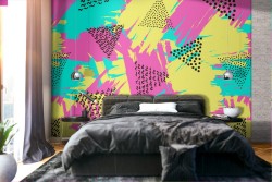 Abstract pattern pop colors wallpaper.