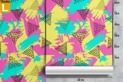 Carta da Parati pattern astratto colori pop.