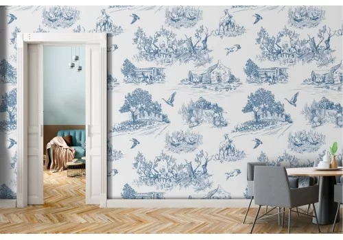 Carta da Parati decorazione paesaggi campagna.