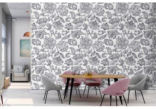 Abstract flowers wallpaper nature decoration from the '50s.