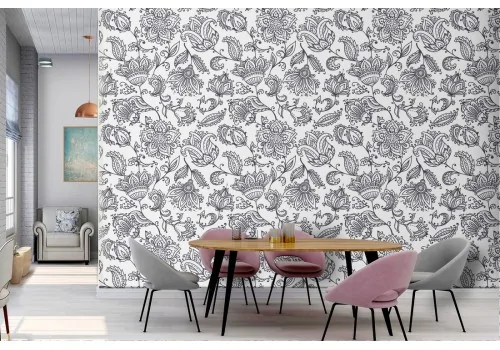 Abstract flowers wallpaper nature decoration from the '50s.