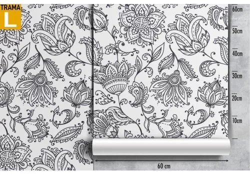 Carta da Parati fiori astratti decorazione natura anni '50. 2