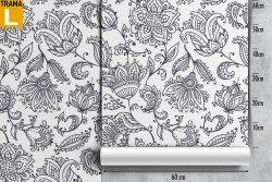 Abstract flowers wallpaper nature decoration from the '50s.