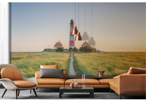 Wallpaper landscape meadow with lighthouse 2