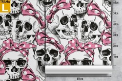 '50s vintage pin up skulls wallpaper.