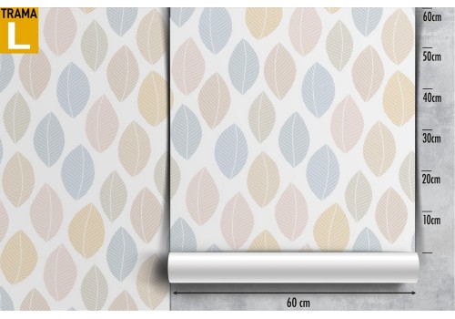 Wallpaper stylized nature leaves polka dots children. 2