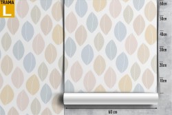 Carta da Parati foglie stilizzate natura a pois bambini.