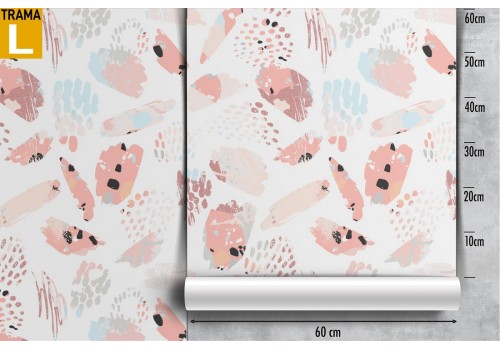 Children's wallpaper in pink polka dot color. 2