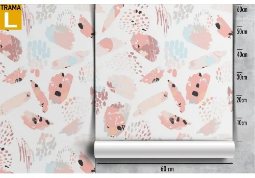 Children's wallpaper in pink polka dot color. 2