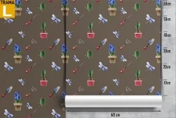 Carta da Parati bambini decorazione cactus.