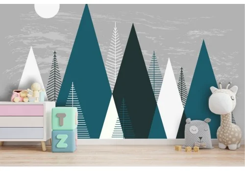 Stylized forest trees wallpaper 2