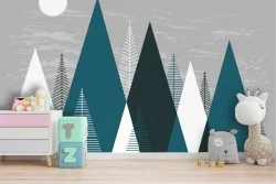 Carta da Parati alberi bosco stilizzato