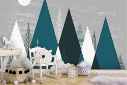 Carta da Parati Foreste e Alberi Natura Stilizzata