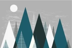 Carta da Parati Bambini Flora e Fauna Paesaggi e Natura Foreste e Alberi Natura Stilizzata