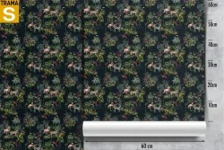 Wallpaper Design and Styles Flora and Fauna Animals Tropical Leaves Vintage
